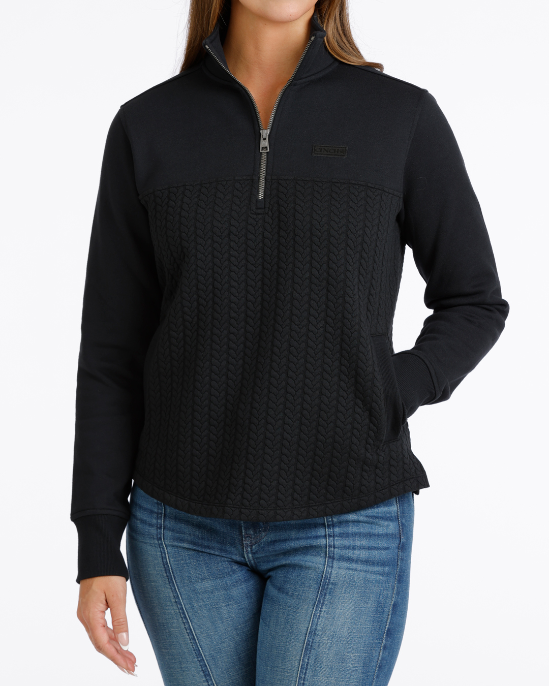 ladiea black cinh 1/4 zip