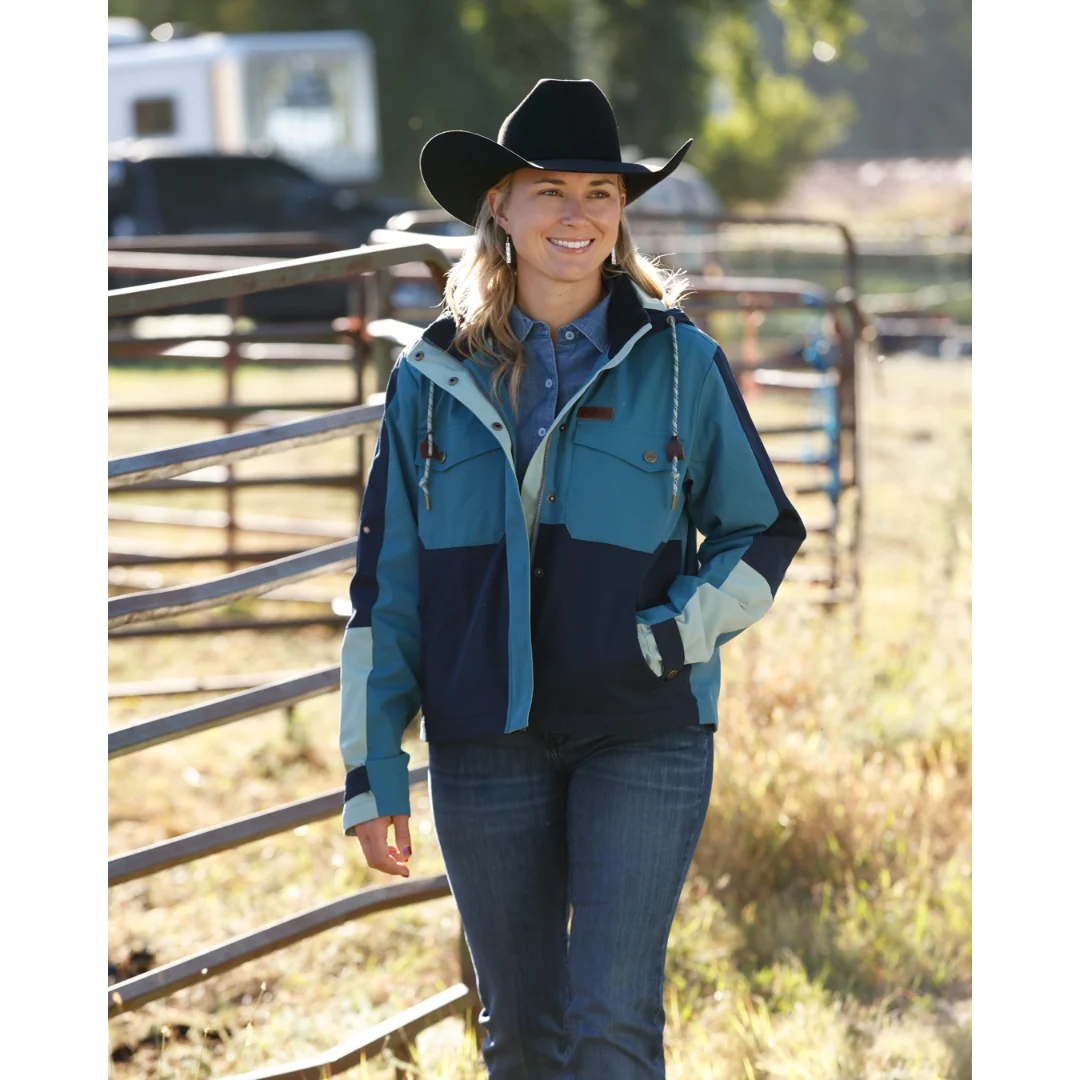 CINCH LADIES TEAL CHORE JACKET WITH HOOD - MAJ9929001 - Image 2