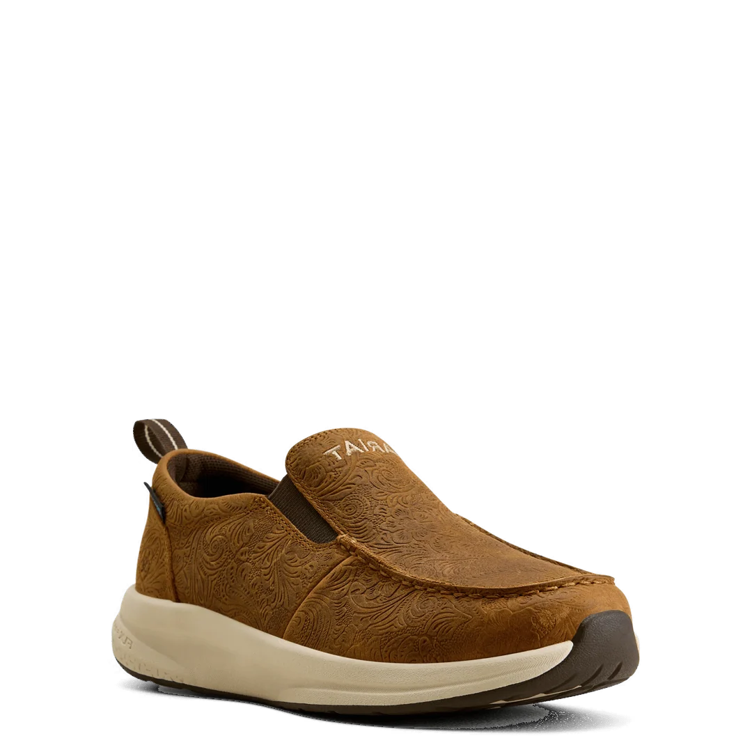 Ladies tooled waterproof slip ons 10080298