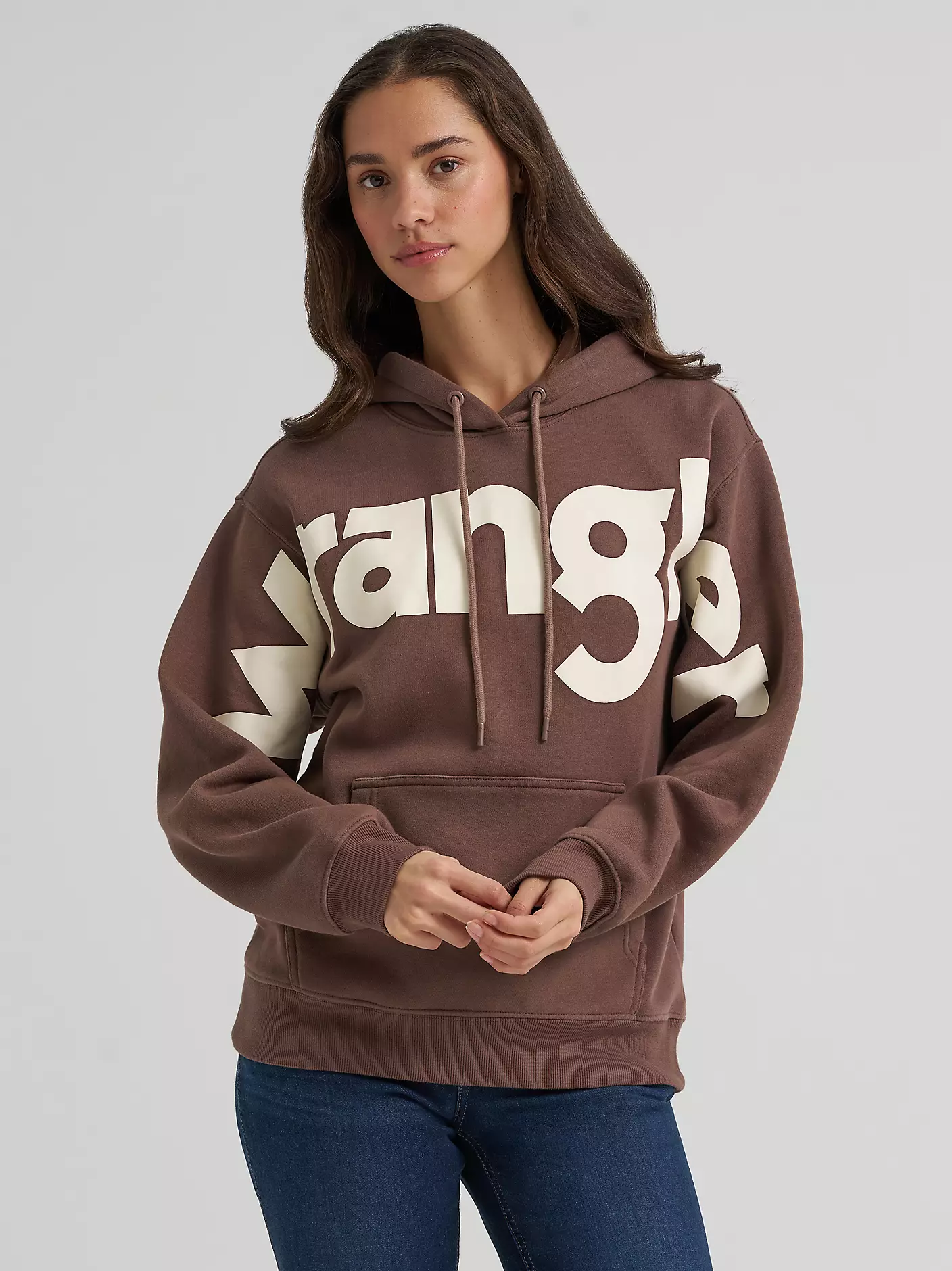 Wrangler brown logo hoodie