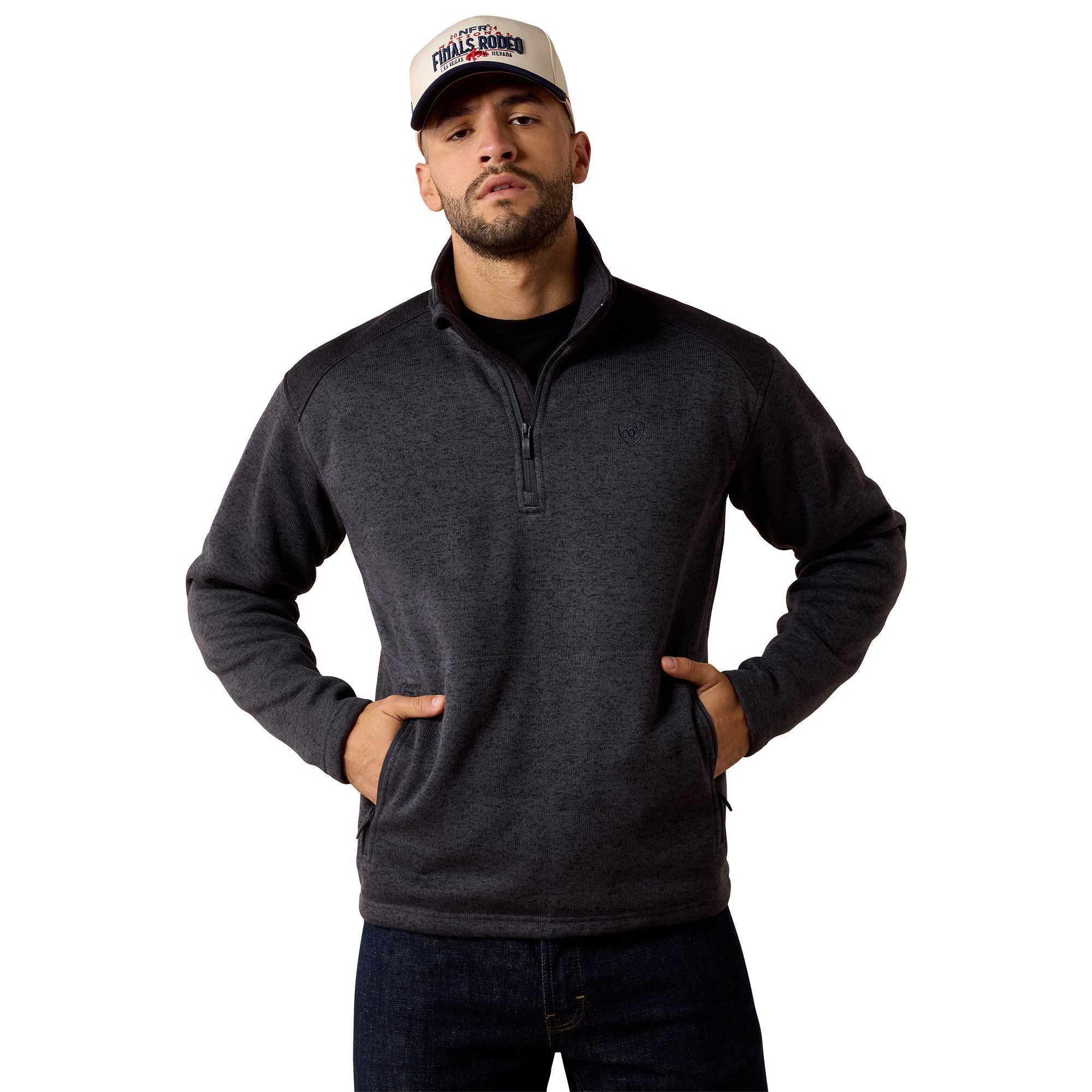 1/4 ZIP BLUE SWEATER 10079316