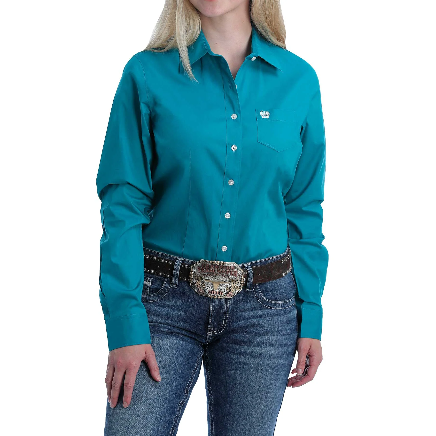 SOLID TEAL BUTTON SHIRT MSW9164167