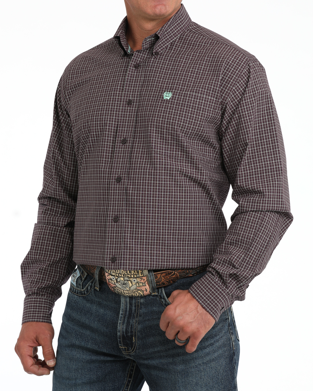 mens cinch plaid