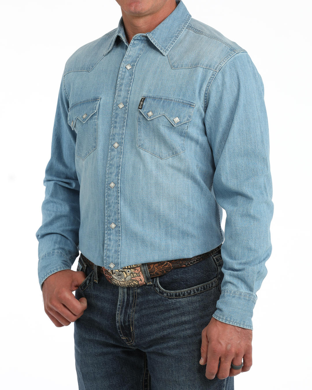 men shirt modern fit denim