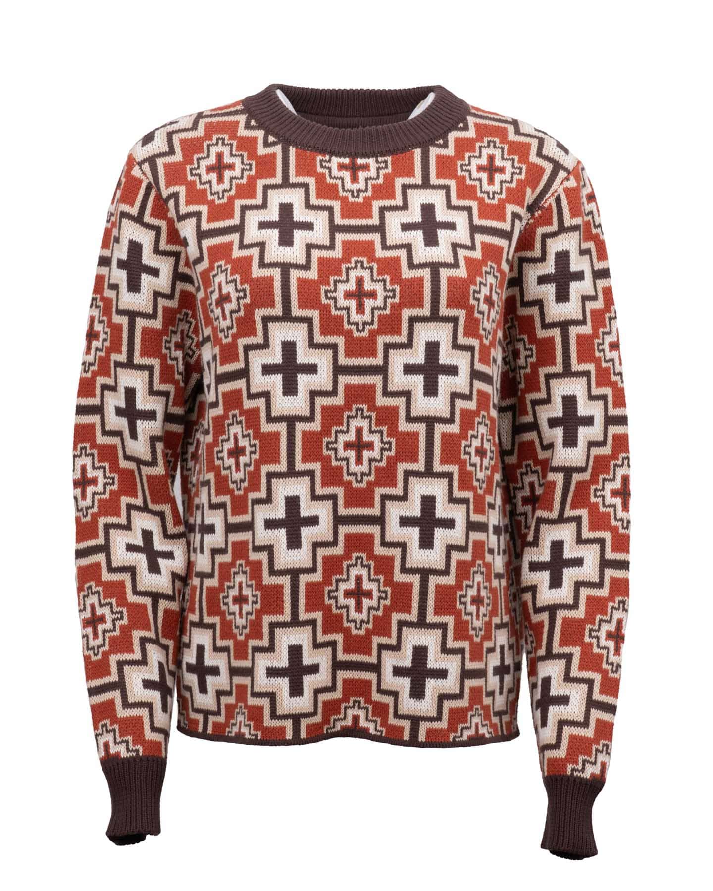Outback Trading Women's Aztec Cross Sweater - 40351-RST - Image 2