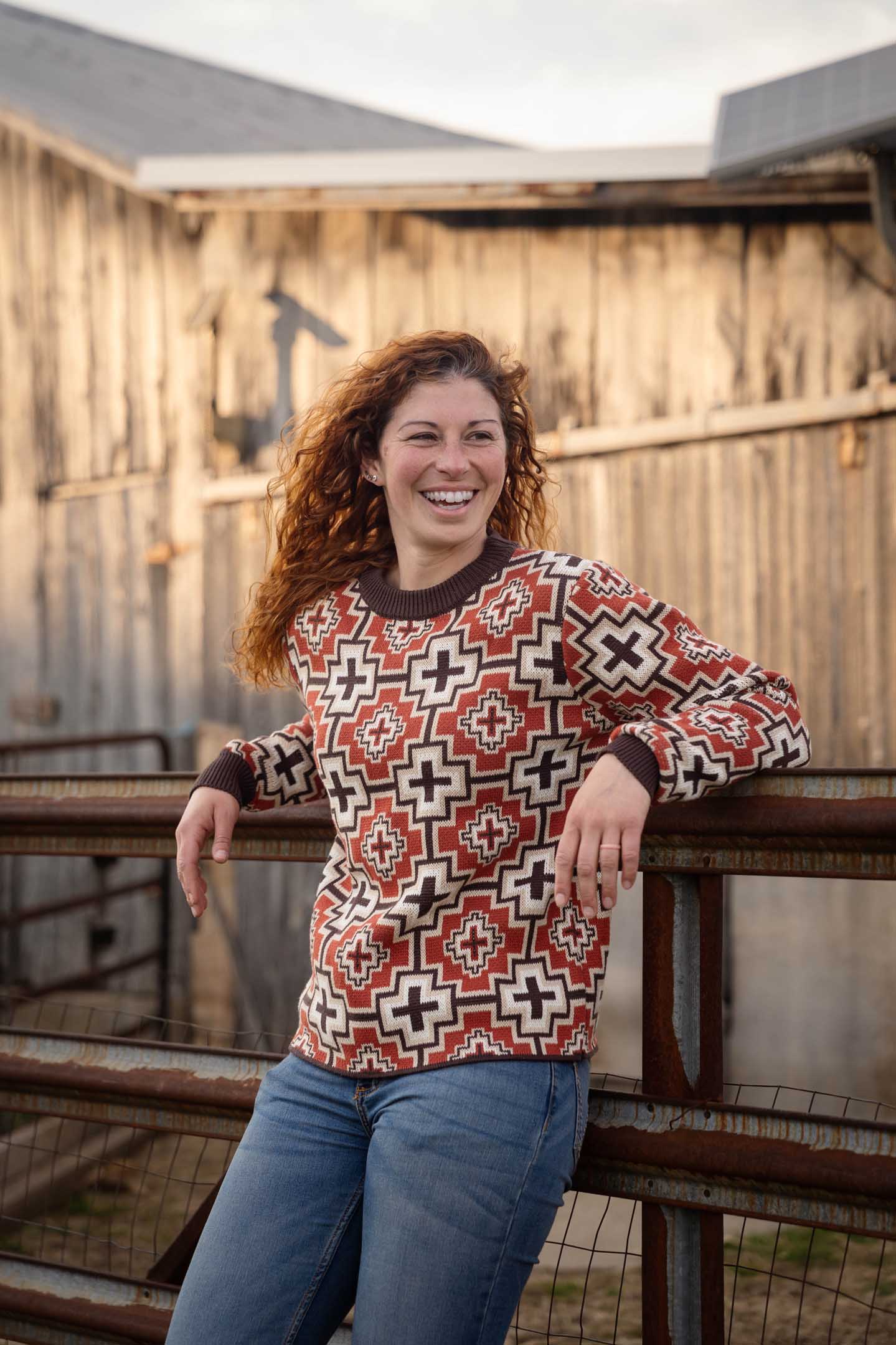 outback trading ladies cross sweater